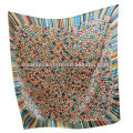 108x108cm quadrado cinza cetim Silk Scarf marca designer